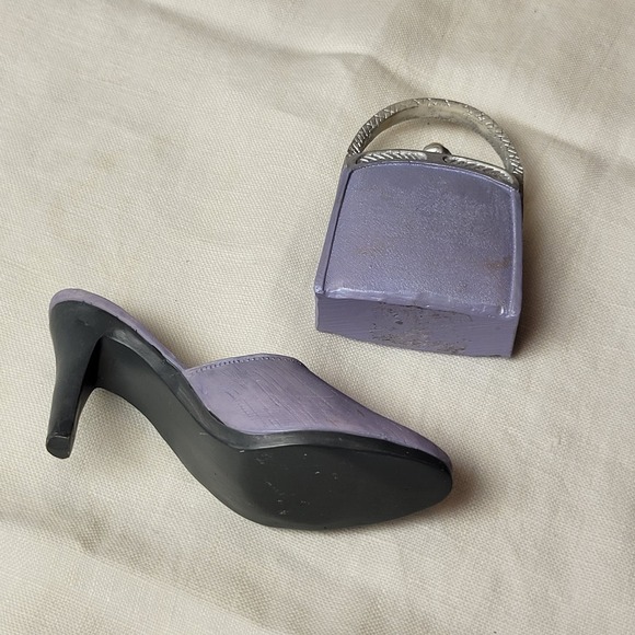 Miniature High Heel Shoes & Matching Handbags Fashionable Figurines Resin 10 pc - Picture 3 of 16